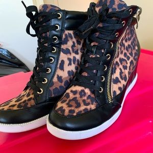 Leopard Wedge Sneaker